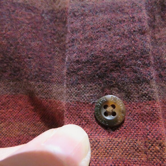 PENDLETON Mason Red Plaid Cotton Flannel Button Down Shirt Country Western Sz M - Picture 7 of 15